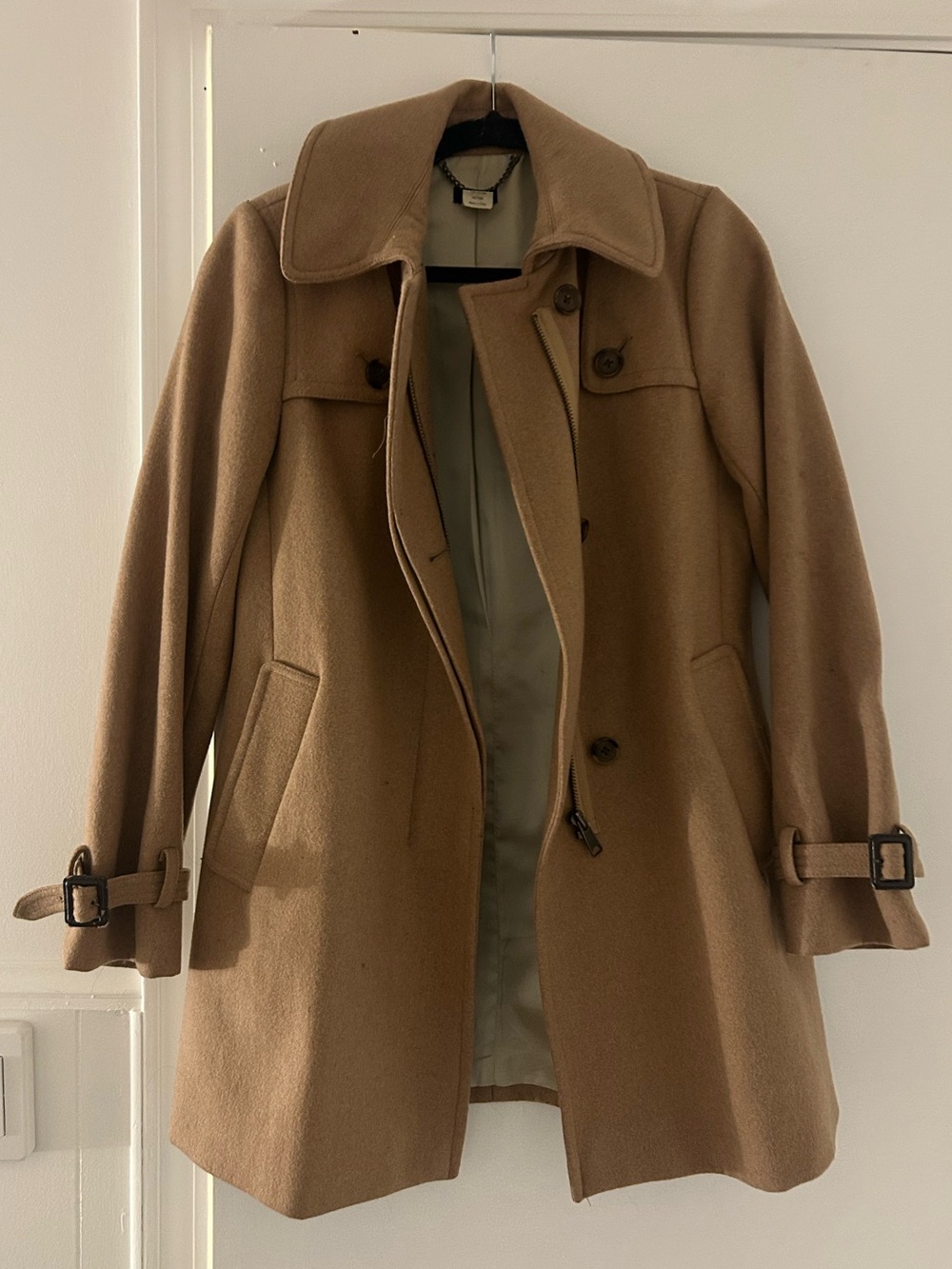 J. Crew Camel Wool-Blend Pea Coat